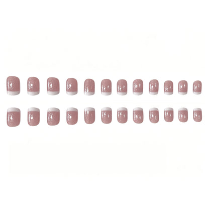 Glitzernde Französische Spitze Nagelkunst Brehn