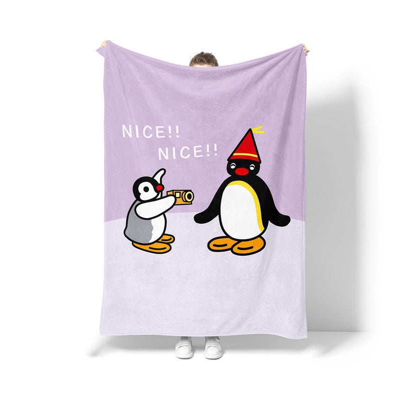 Lustige Illustrierte Pinguin Plüsch-Wurfdecke