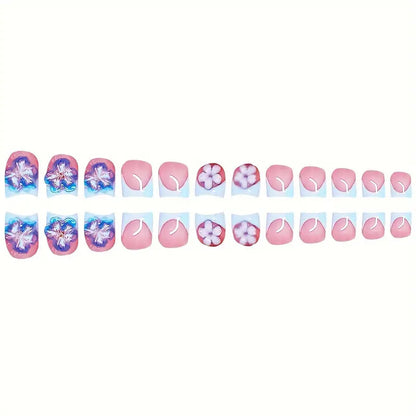 Blumeninspiriertes Press-On Nageldesign Brehn