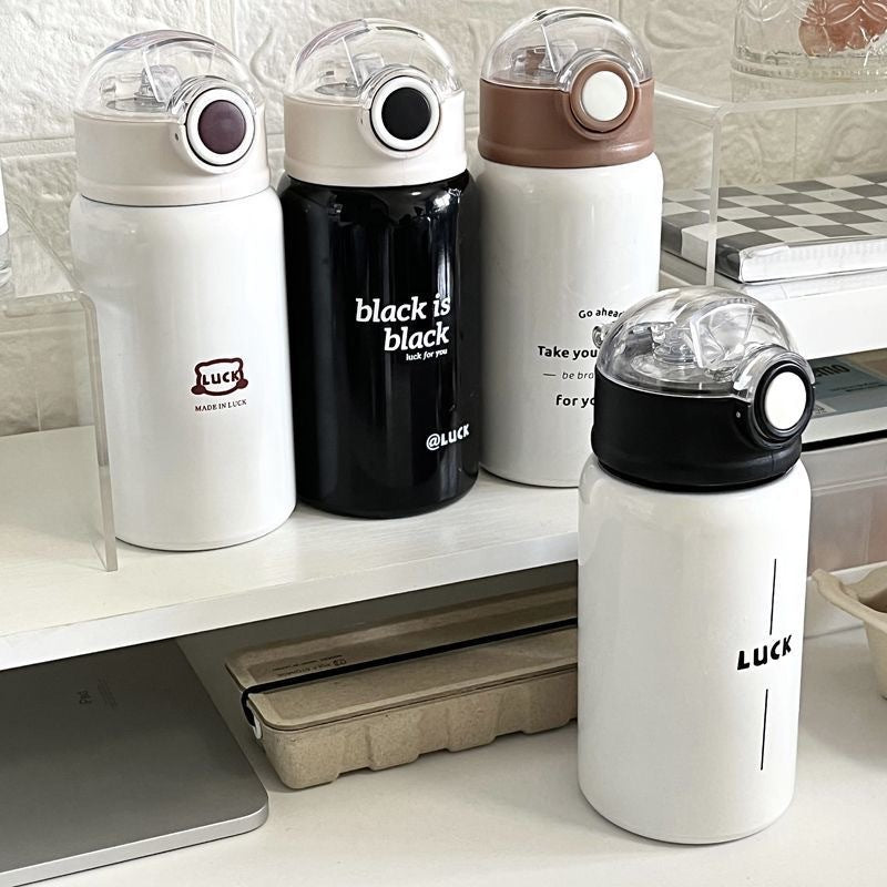 Damen Isoliertrinkflasche mit innovativem Klappdeckel und praktischem Griff Brehn