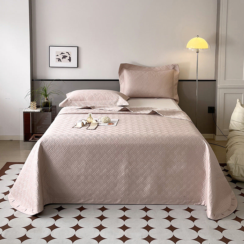 Geplüschte Jacquard-Bettüberwurf-Set mit passenden Kopfkissenbezügen