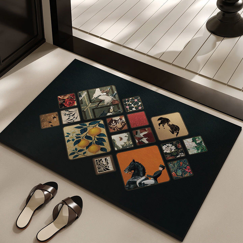 Künstlerische Patchwork Eingangsmatte Brehn