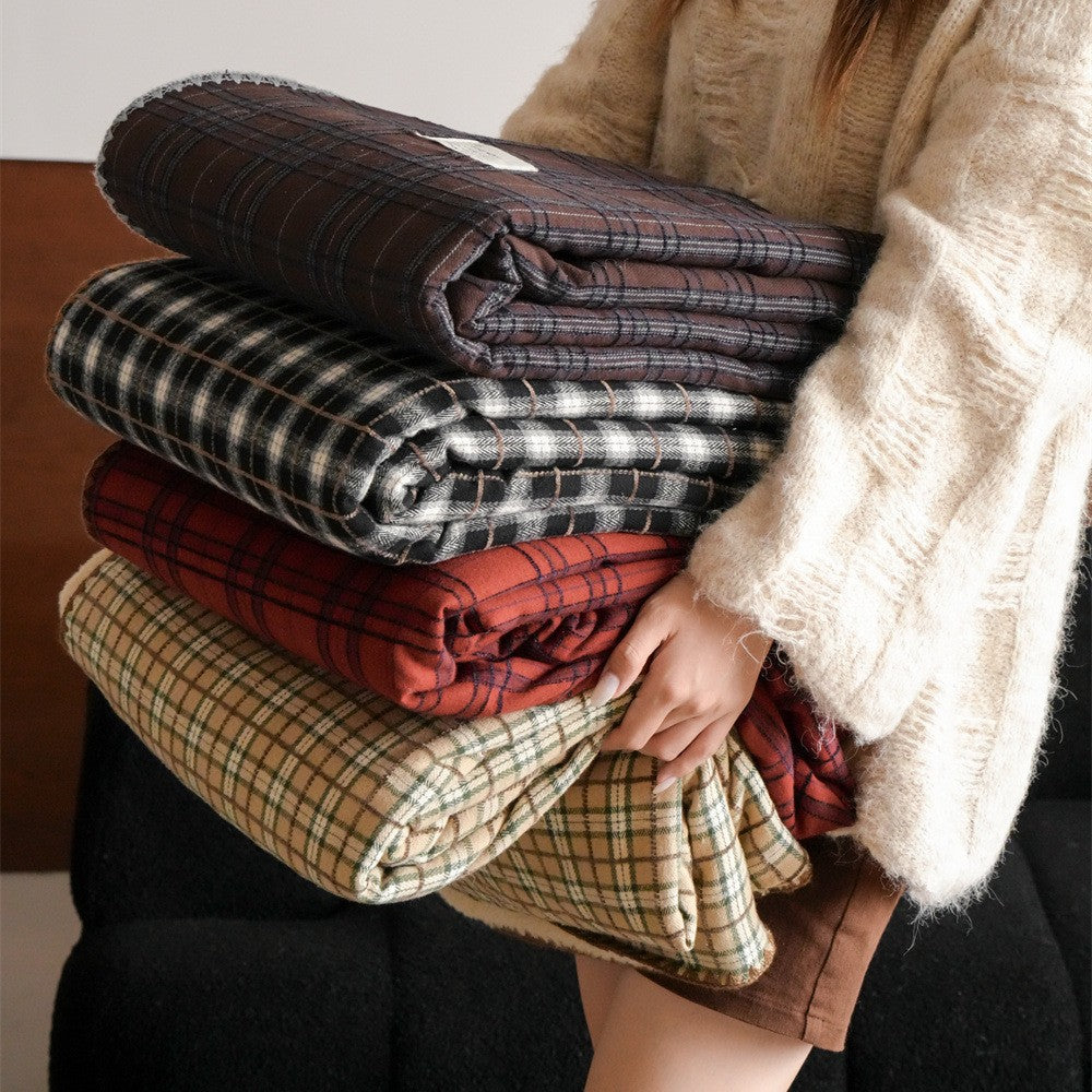 Wendbare Kuscheldecke aus kariertem Flanell mit weichem Fleece-Futter