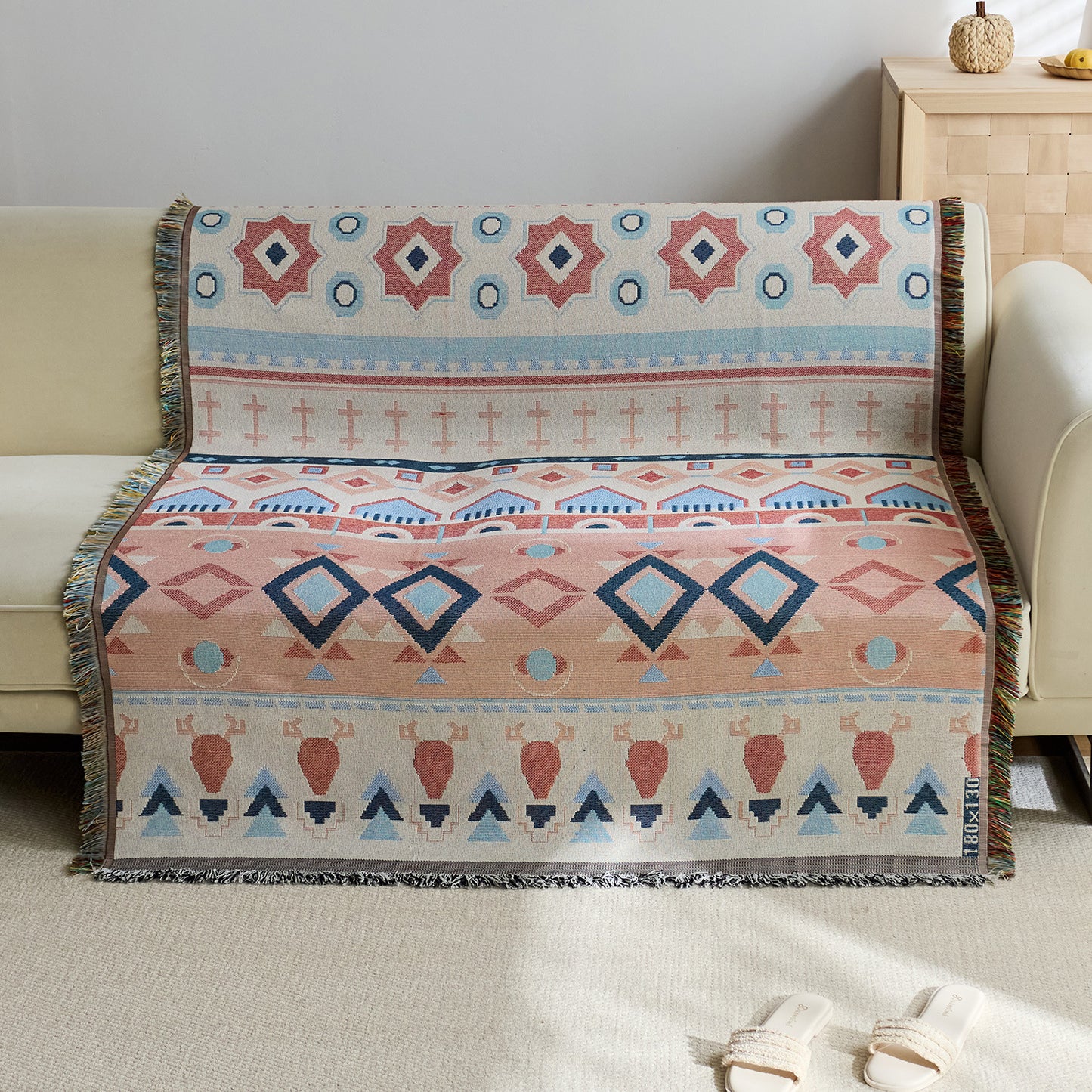 Vintage-Style Dekorative Jacquard-Wurfdecke