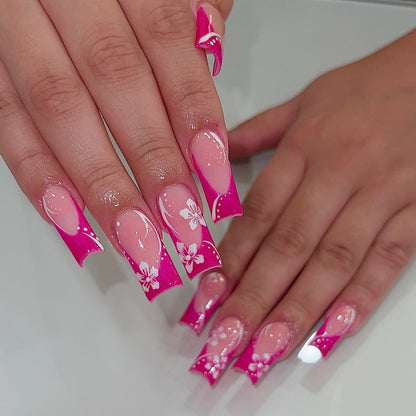 Dekorative French Tip Acryl Nagelkunst Brehn