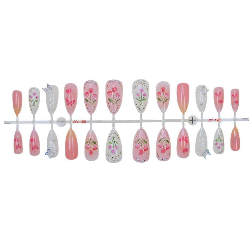 Blumenverzierte Press-On-Nagelkollektion Brehn