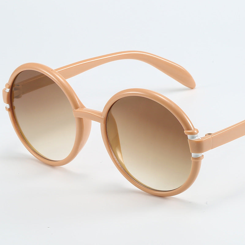 Damen runde Sonnenbrille im trendigen Leopardenmuster mit UV-Schutz Brehn