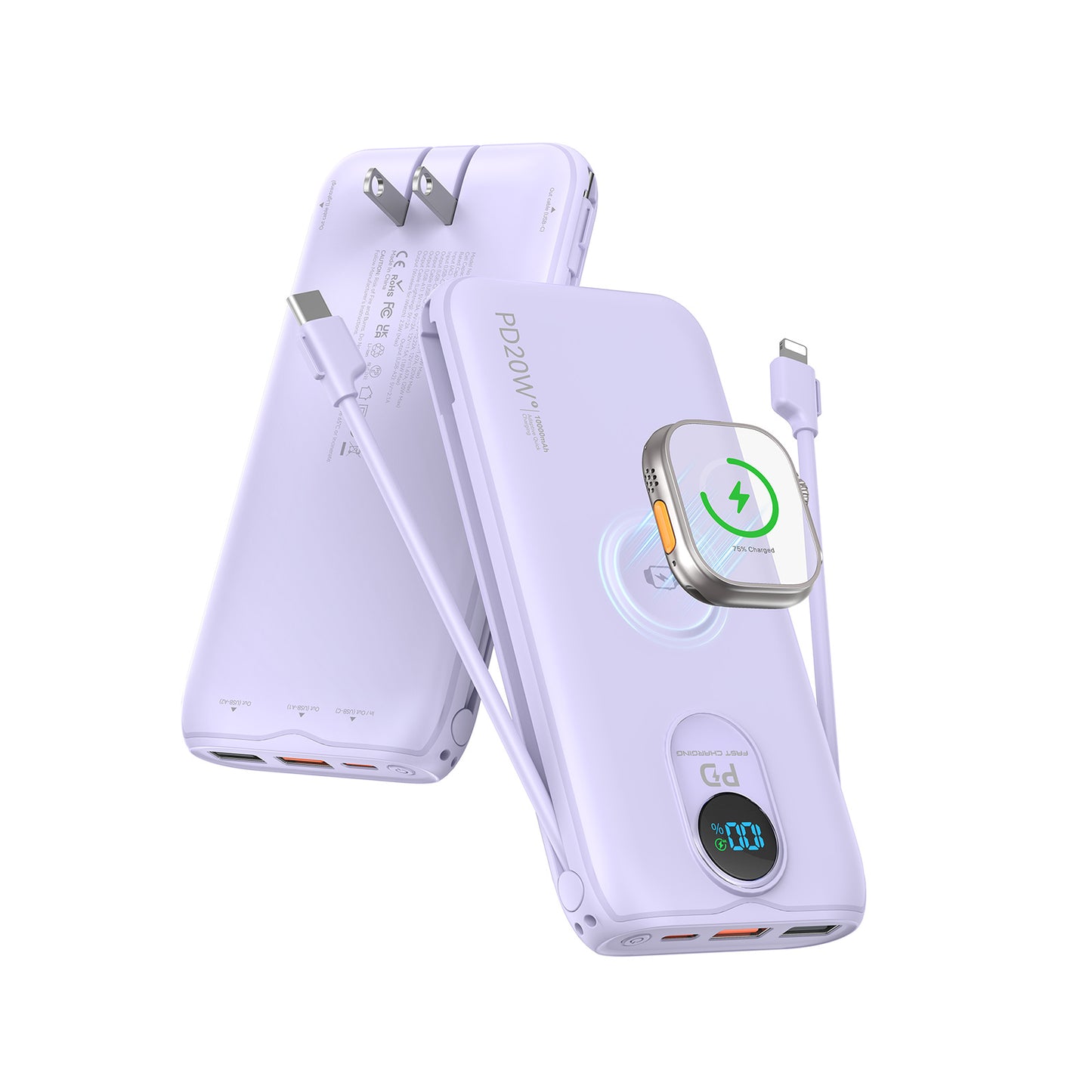 Powerbank mit Kabelloser Ladefunktion und Hochleistungsfähiger Schnellladung Brehn