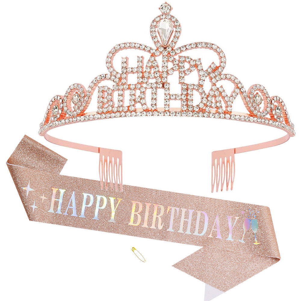 Damen Funkenkrone mit „Happy Birthday“ Schriftzug Brehn
