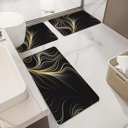 Luxuriöses Marmor-Design Badematten-Set Brehn