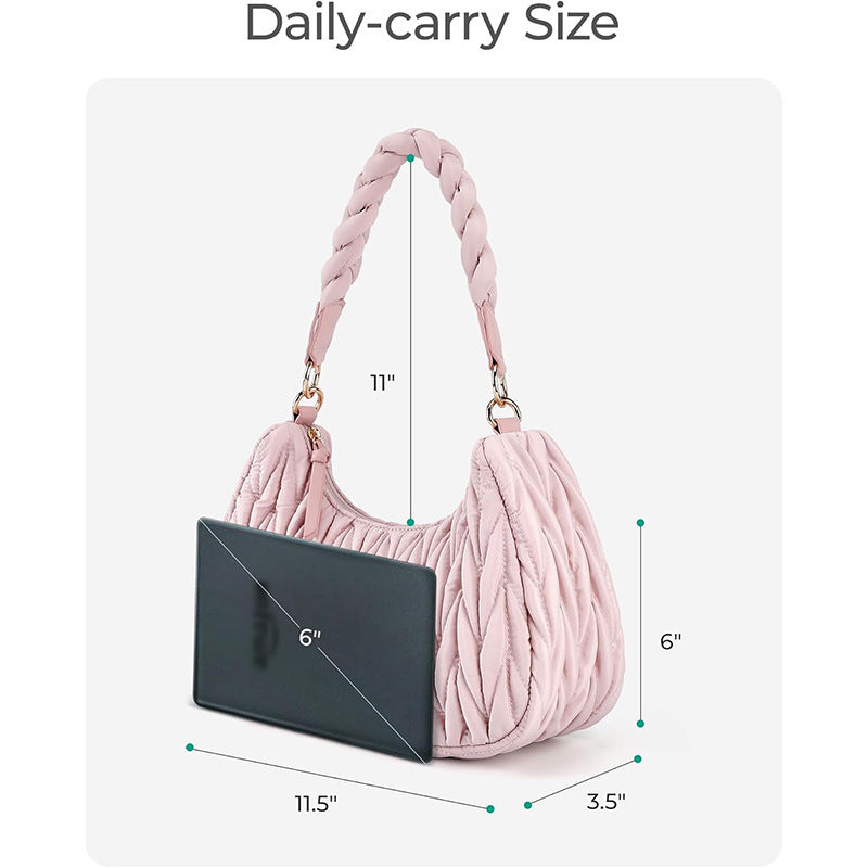 Modische Schultertasche mit Geflochtenem Trageriemen Brehn