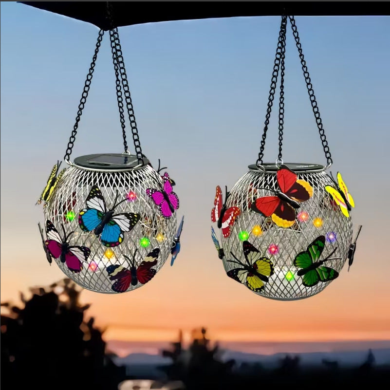 Solar Hängende Außenlaternen mit Vintage-LED-Glühbirne und Metallgehäuse wasserdichte Aufhängung Brehn