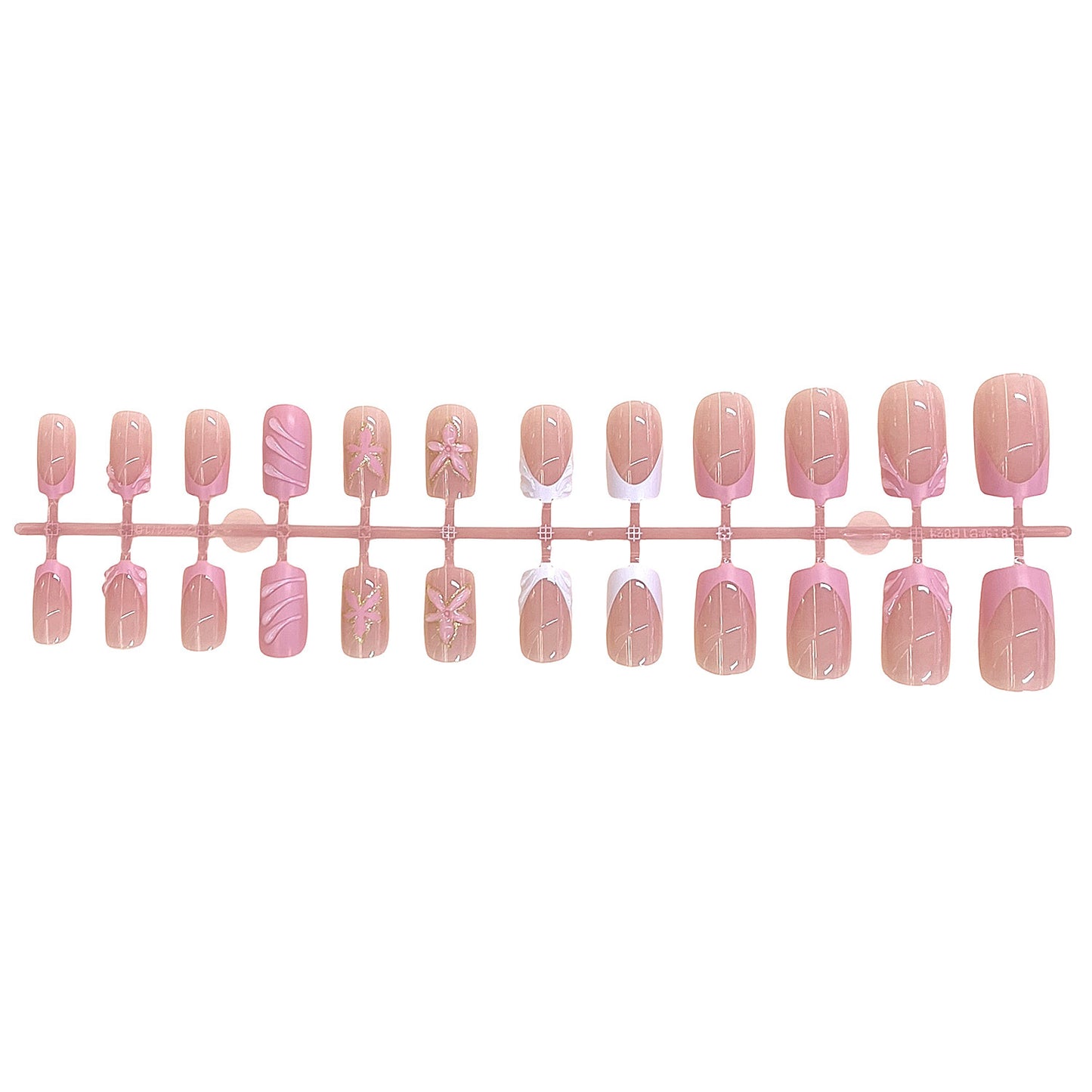 Elegantes Blumendesign Press-On-Nagelset Brehn