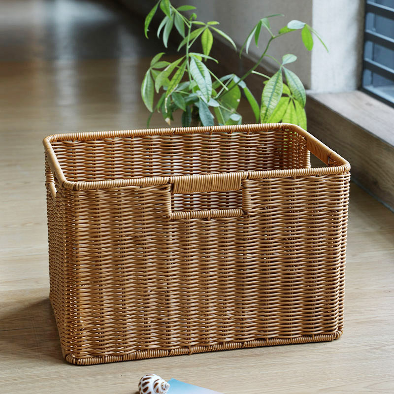 Woven Storage Basket with Ergonomic Cutout Handles Brehn
