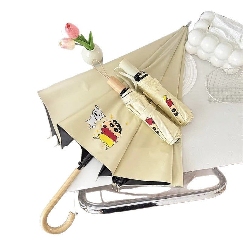 Damen Faltregenschirm mit kreativem Charakterdesign Brehn