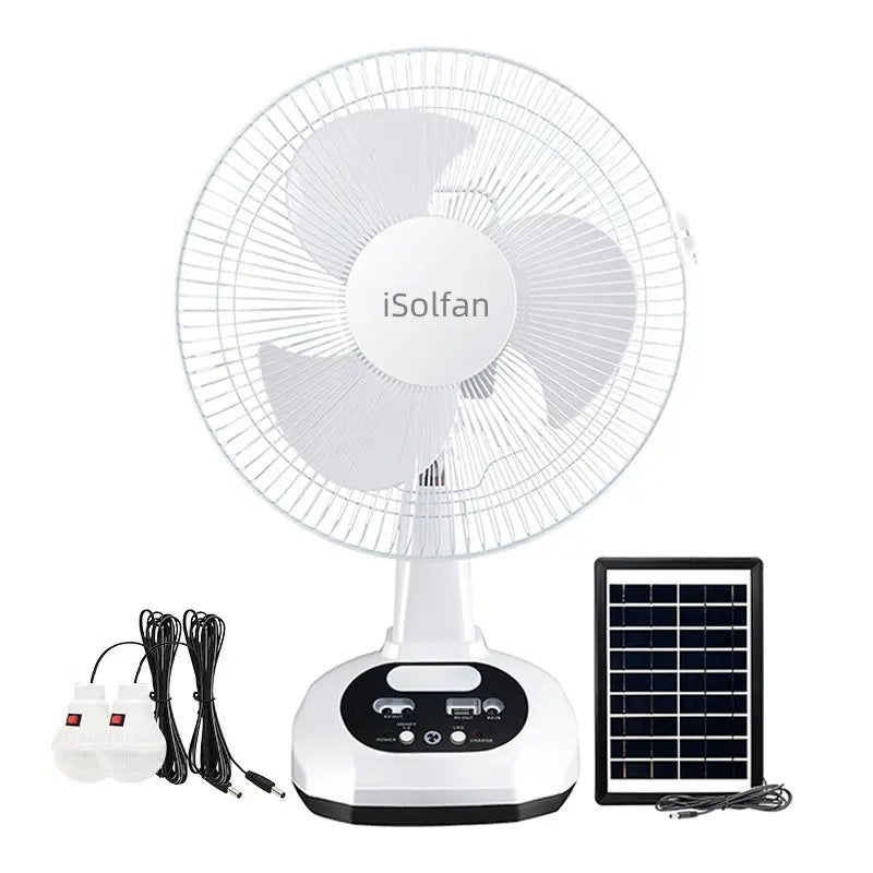 Damen Solarbetriebener Standventilator mit intelligentem Steuerungssystem und LED-Beleuchtung Brehn