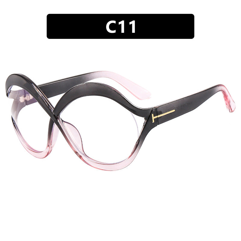 Damen extravagante Cat-Eye Sonnenbrille mit geschwungenem Rahmen Brehn
