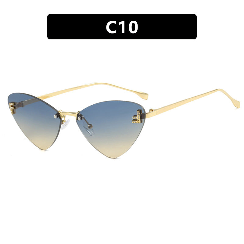 Damen extravagante Cat-Eye Sonnenbrille mit funkelnden Details Brehn