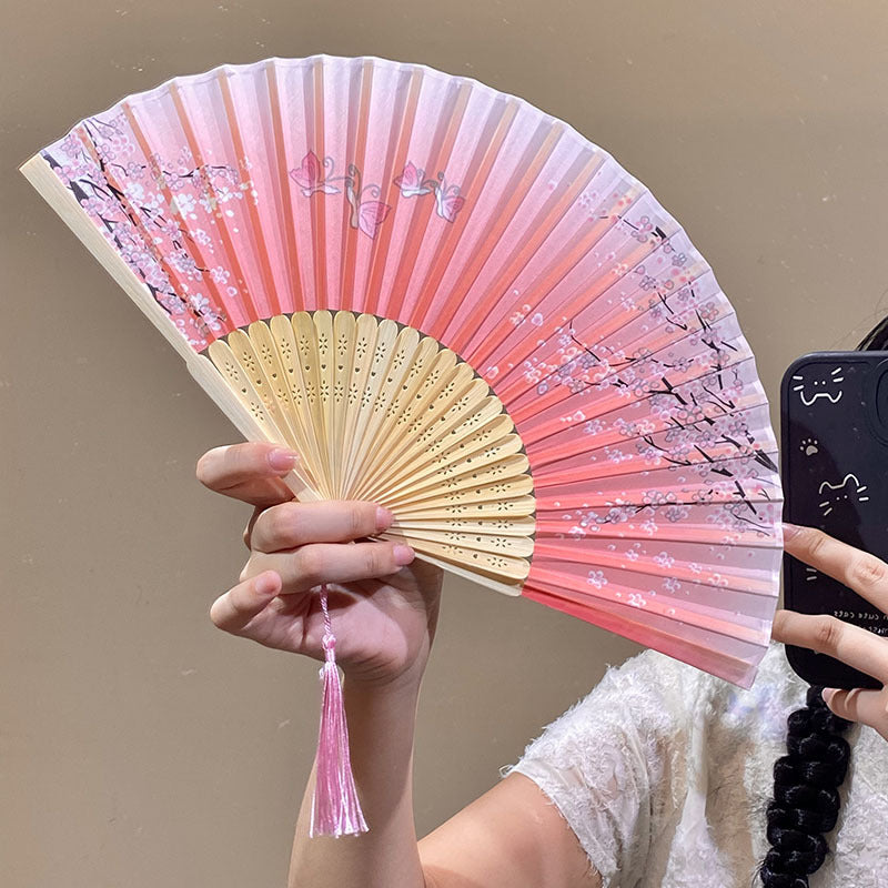 Handgefertigter Fächer mit Elegantem Blütenmuster Brehn