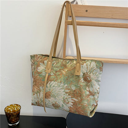 Florale bestickte Tragetasche