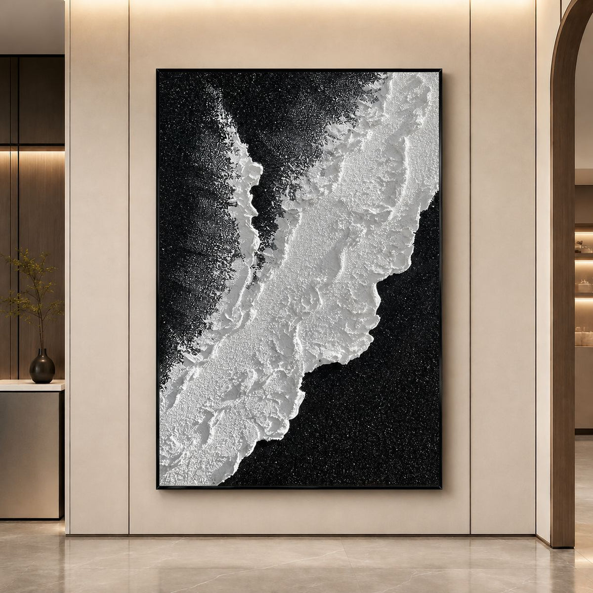 Küstenwellen-texturiertes Leinwandkunstwerk