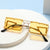 Damen extravagante Oversized-Sonnenbrille mit geometrischem Rahmen Brehn