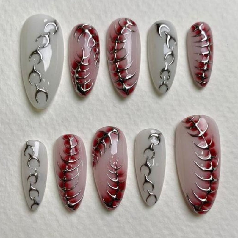 Elegante dekorative Press-On Nail Set Brehn