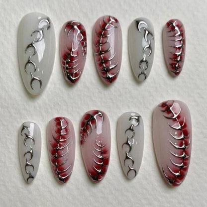 Elegante dekorative Press-On Nail Set Brehn