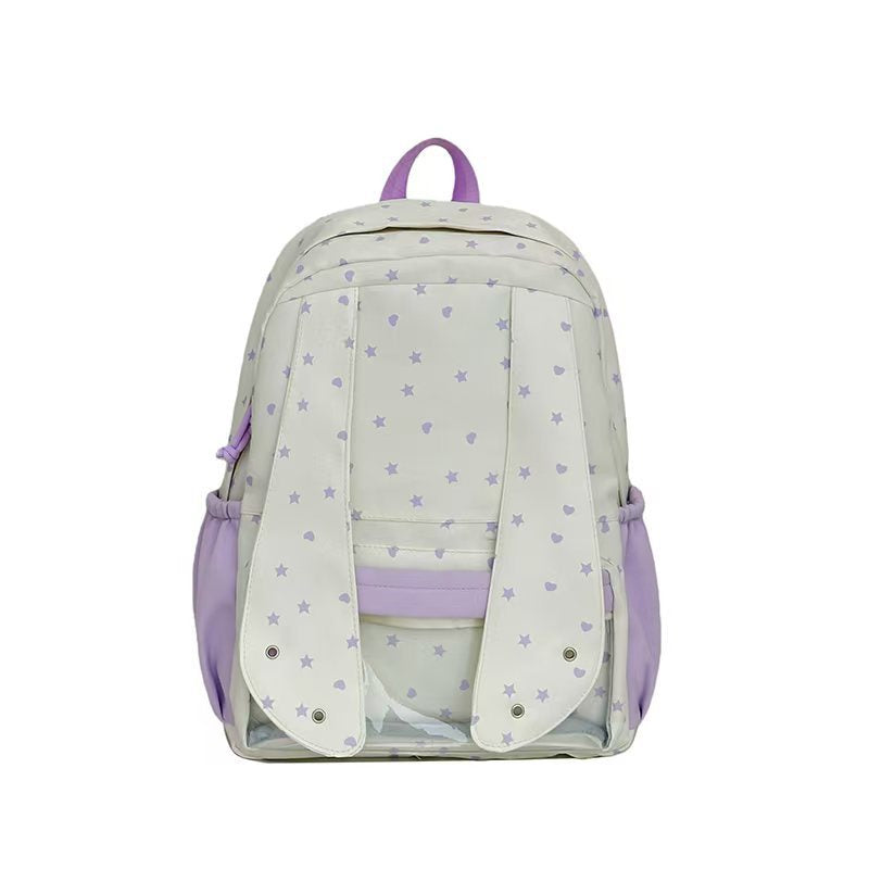 Rucksack mit Liebevollem Hasenmotiv und Durchsichtigen Fächern Brehn