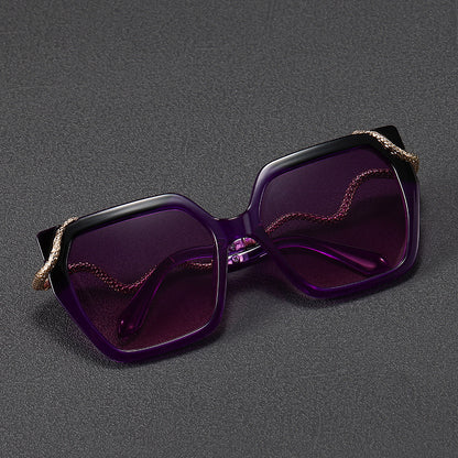 Luxuriöse Übergroße Sechseckige Sonnenbrille