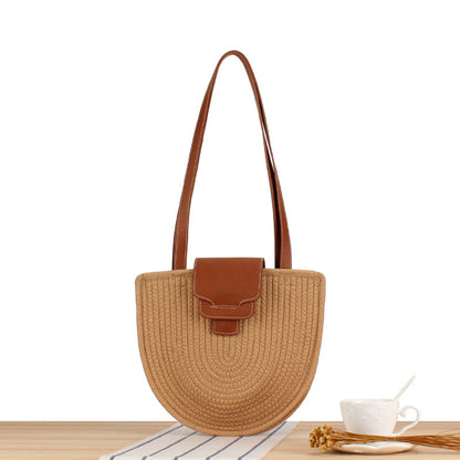 Geflochtene Tragetasche mit Elegantem Lederdetail Brehn