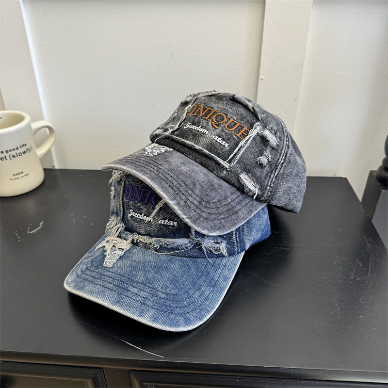 Herren Distressed Denim Grafik Kappe Brehn