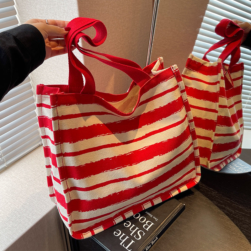 Gestreifter Canvas-Shopper