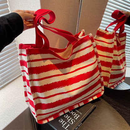 Gestreifter Canvas-Shopper