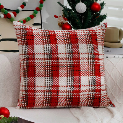 Quadratischer kariert gewebter Kissenbezug im Tweed‑Look für Sofa & Festliche Deko Brehn
