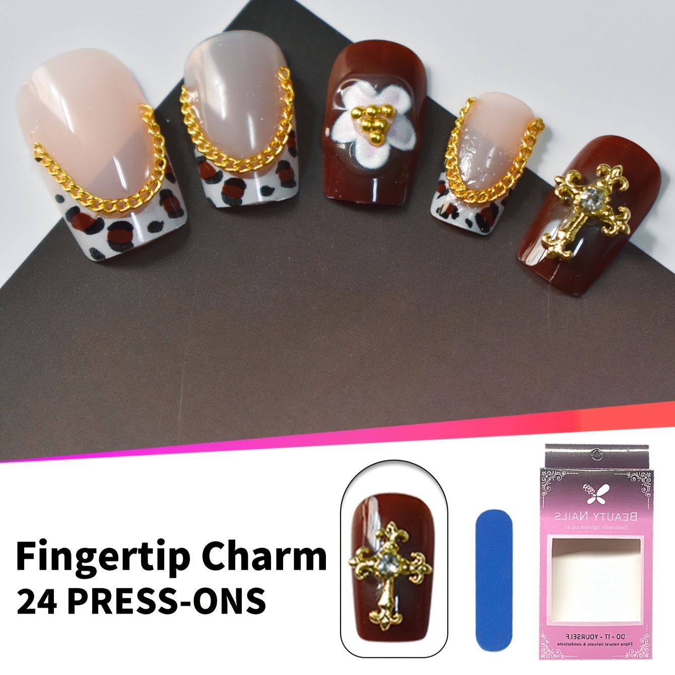 Dekorativer Press-On Nagelset Brehn