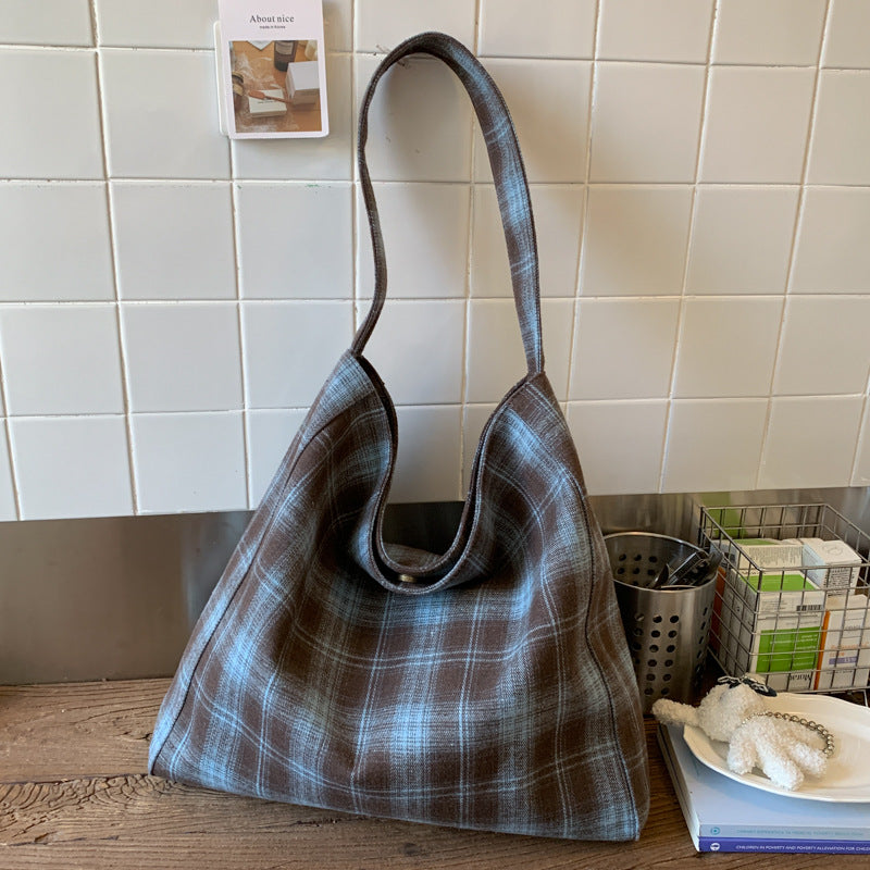 Lässige Karierte Schultertasche
