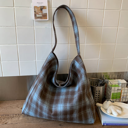 Lässige Karierte Schultertasche