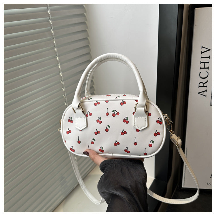 Verspielte Kirschmuster Mini-Handtasche Brehn