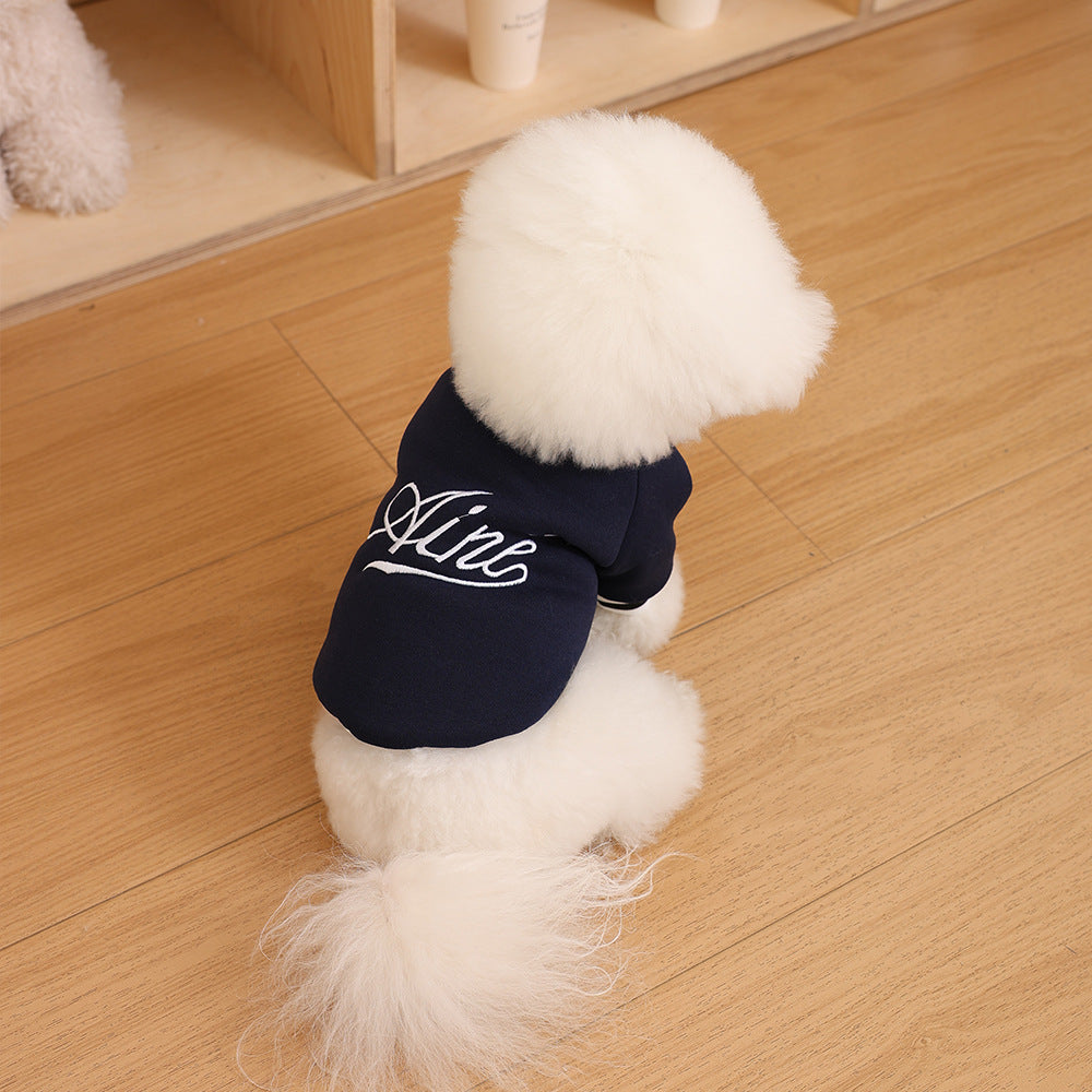 Pet Strick Polo Pullover mit geripptem Kragen und gestickter Brust