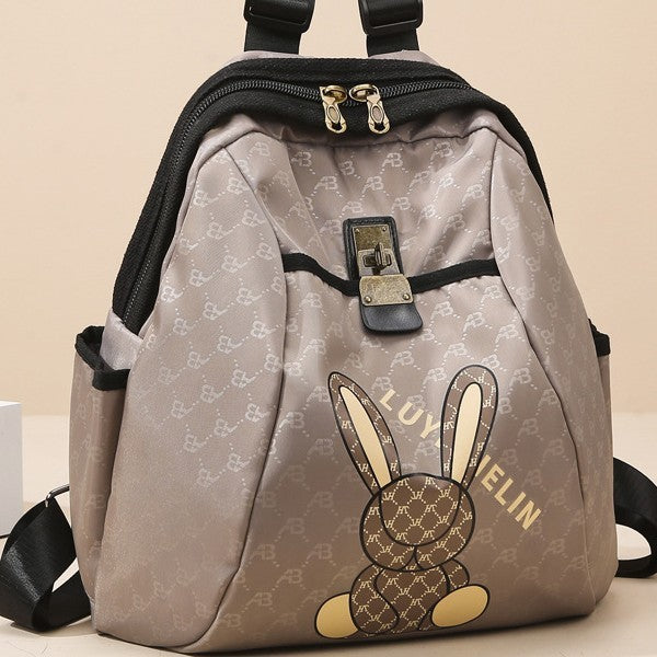 Süßer Bunny Print Rucksack Brehn