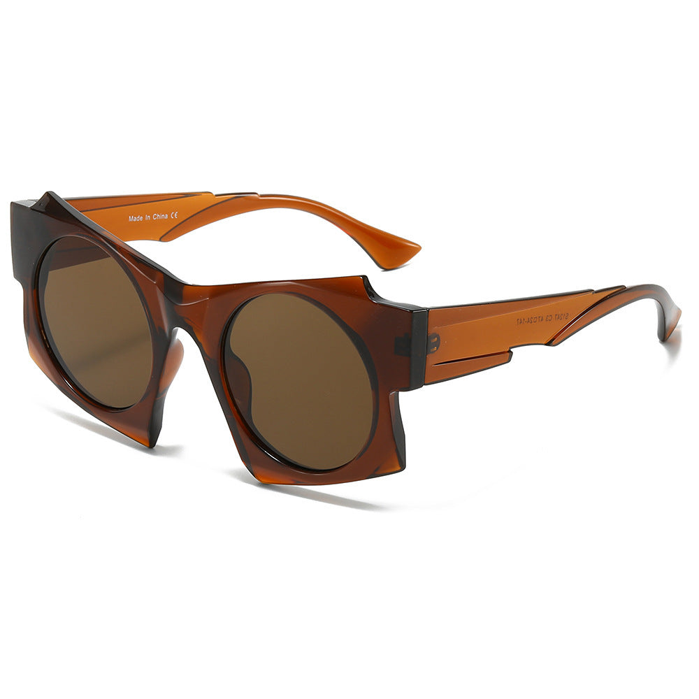 Zeitgenössische Runde Rahmen Sonnenbrille Brehn