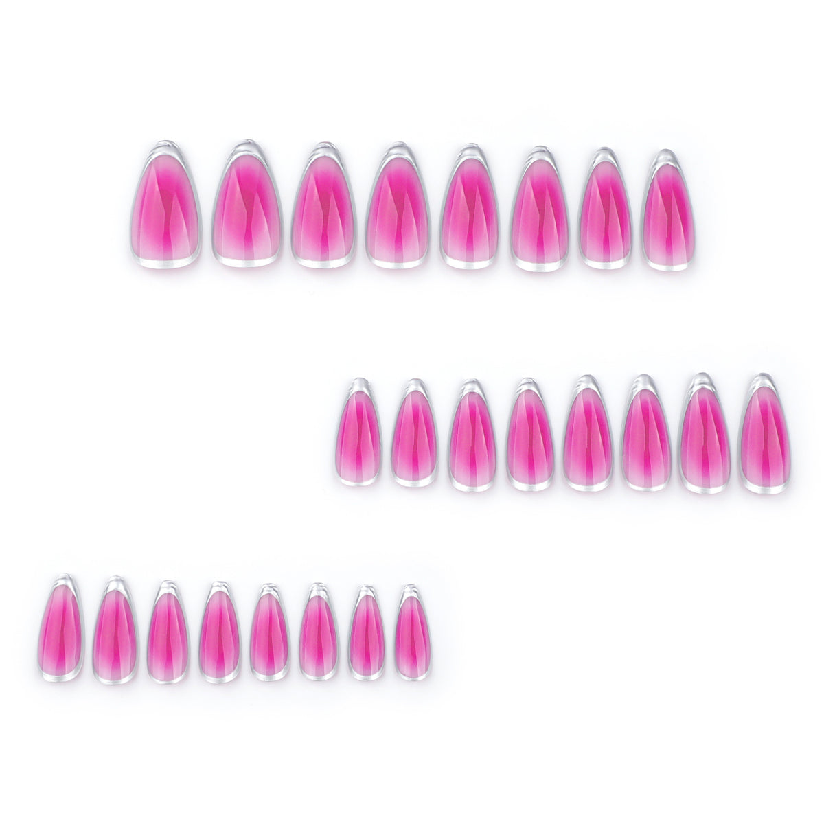 Kunstvolle Stiletto-Nägel mit Ombre-Effekt und Glanz Brehn