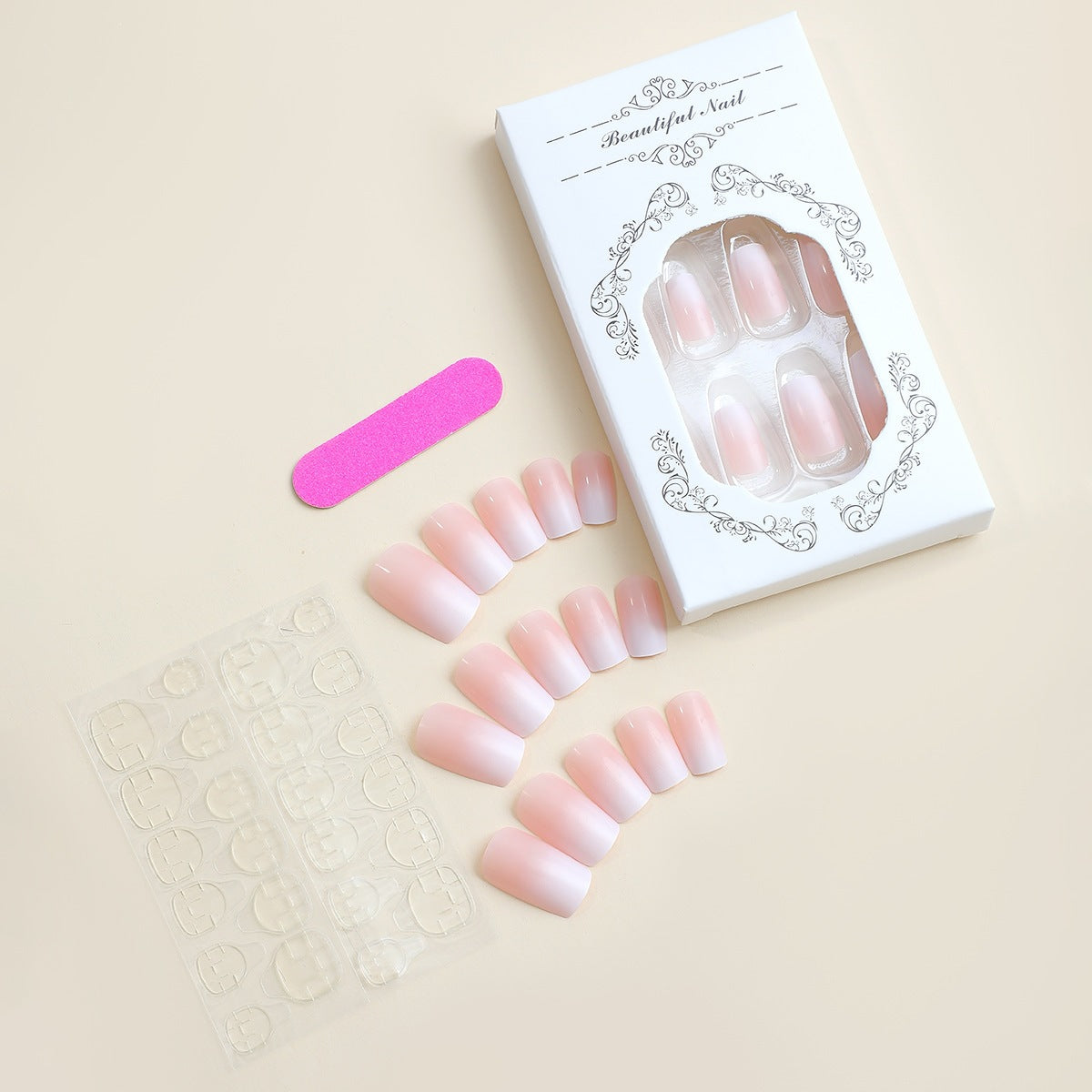 Kunstnagelset mit stylischen Ombre-Effekten und pflegeleichten Designs Brehn