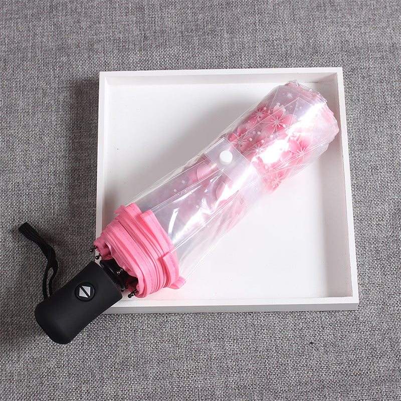 Damen eleganter und tragbarer Regenschirm mit floralem Design Brehn
