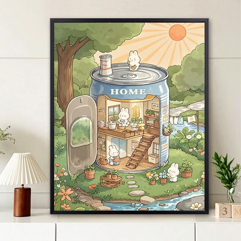 Verspielte Wohnillustration Wandkunst Brehn