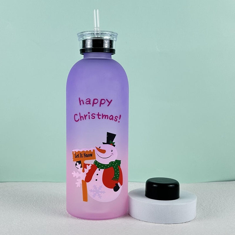 Damen Motivierende Trinkflasche mit fröhlichem Weihnachtsdesign Brehn