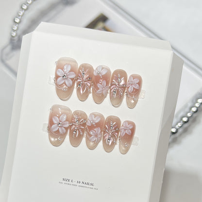 Dekoratives Floral Press-On Nagelkunst-Set Brehn
