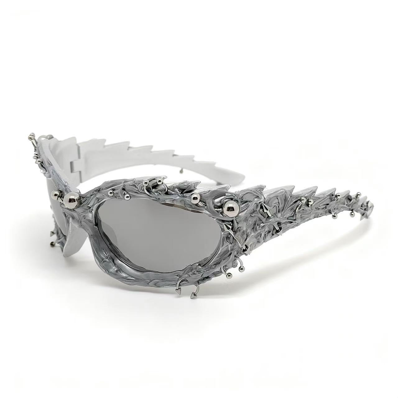 Damen extravagante Designer-Sonnenbrille mit auffälligem Schmuckrahmen Brehn