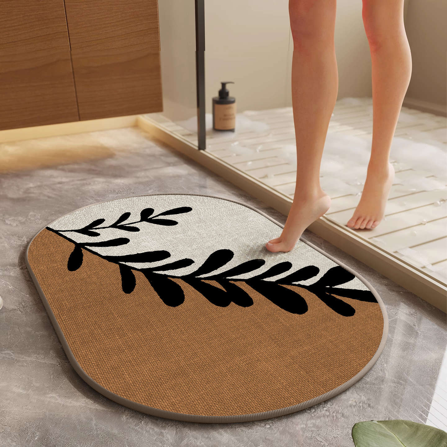 Botanisches Blätterdesign Badmatte